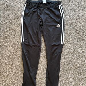 Adidas Women’s Black Joggers with White Stripes
